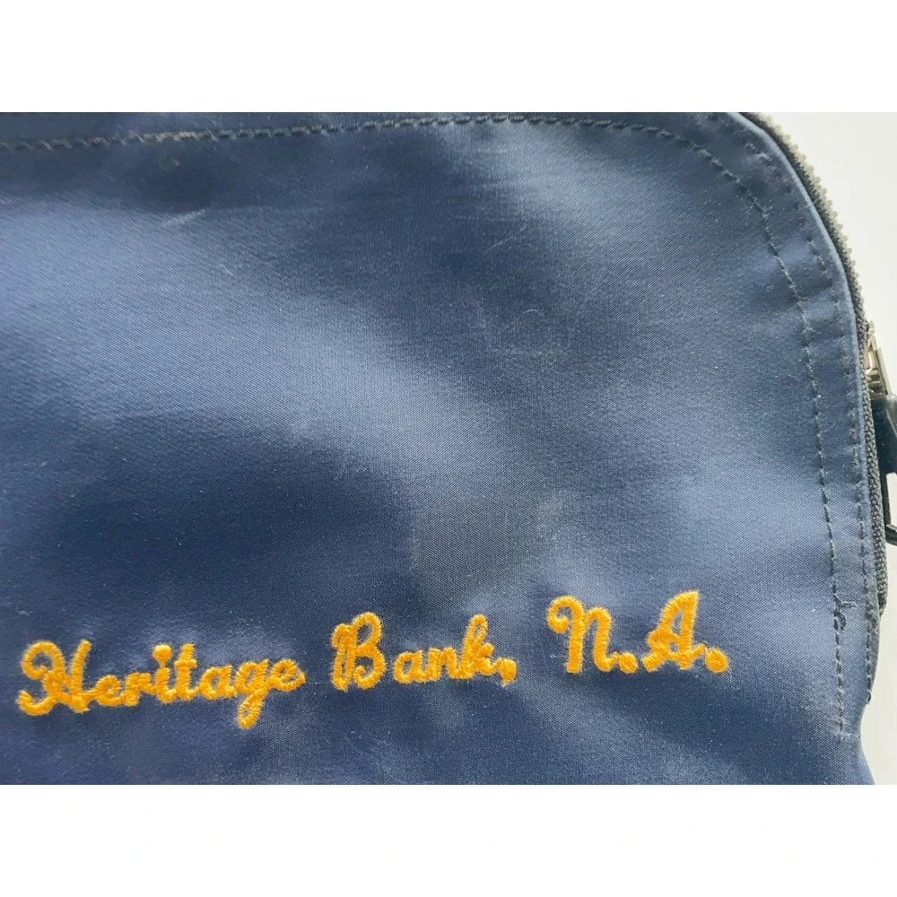 Vintage Peoples Heritage Bank 1875 Bank Deposit Zip Pouch Bag Locking‎ No Key